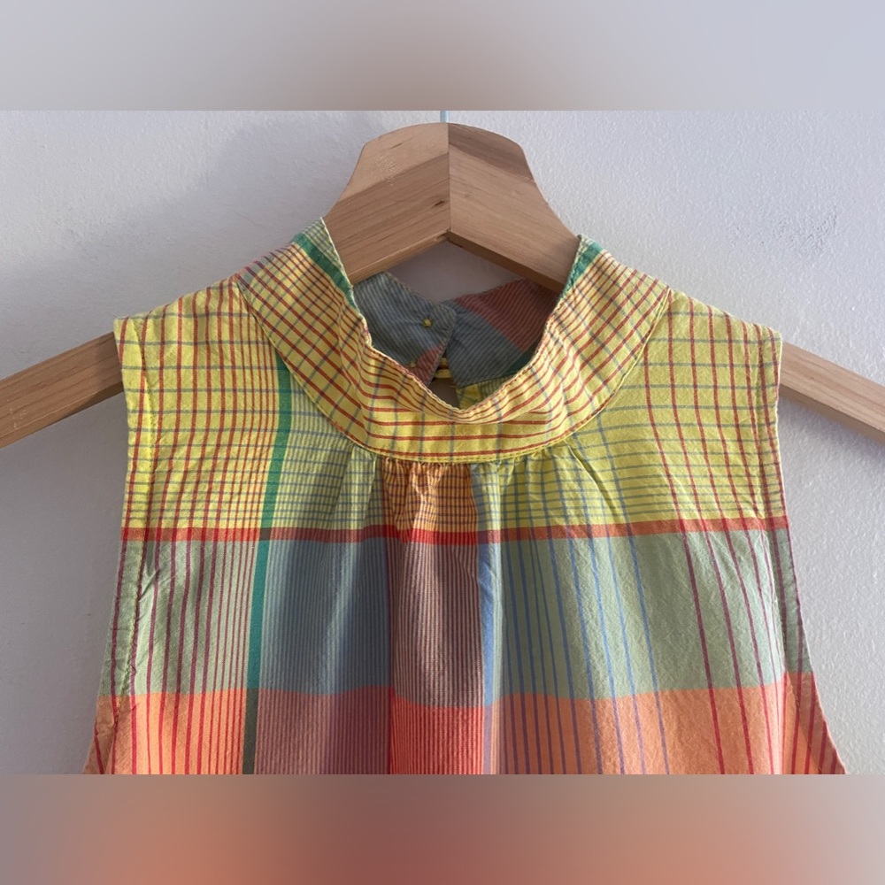 Urban Outfitters Yellow and Orange Plaid Midi Dress - Picture 10 of 16